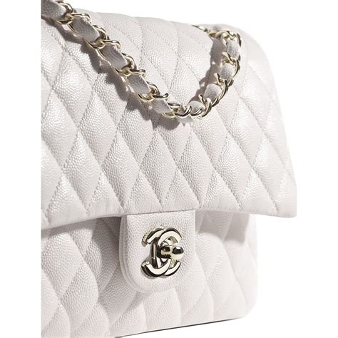 chanel classic flap small white|Small Classic Handbag Grained Calfskin & Gold.